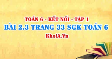 Bài 2.3 trang 33 SGK Toán 6 tập 1 Kết nối tri thức